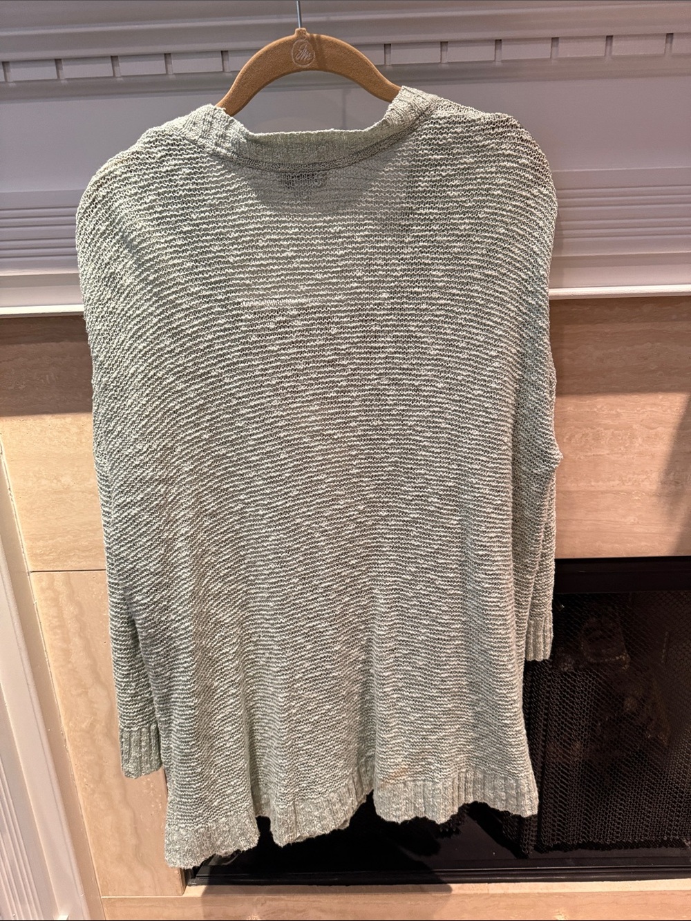 J. Jill Sage Green Open-Knit Button Cardigan - Picture 5 of 5